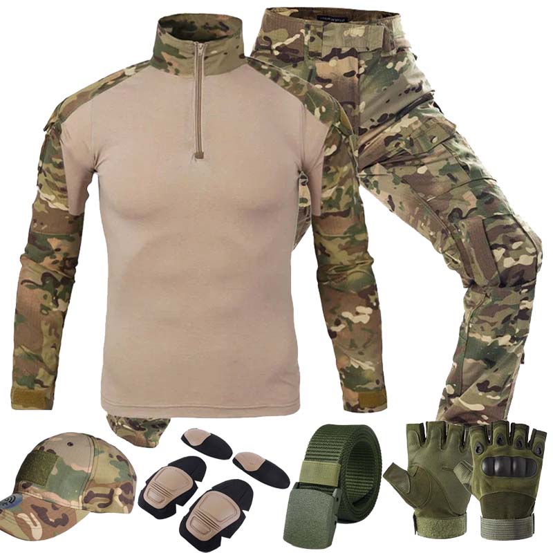 Tactical Military Shirt Cargo - MC уличные тактические костюмы MultiCam униформа
