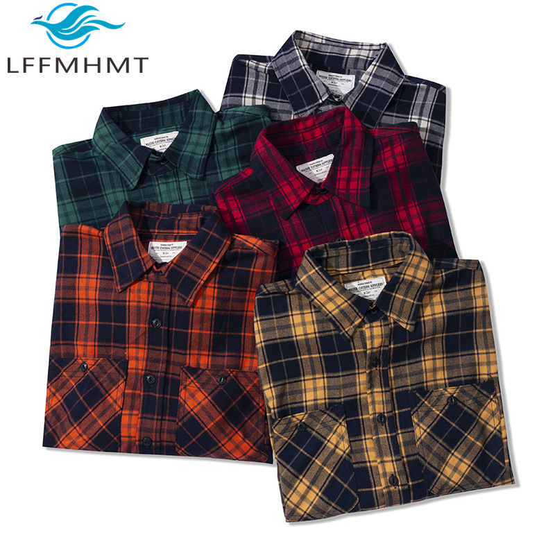 Flannel Plaid Shirt Heavy Weight - Мужская классическая фланелевая рубашка на осень-зиму: