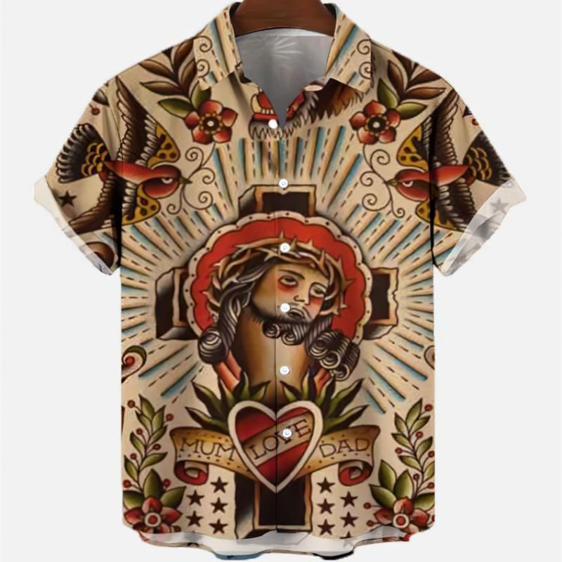 Vintage Hawaiian Floral Shirt - Гавайская Мужская Винтажная летняя рубашка с