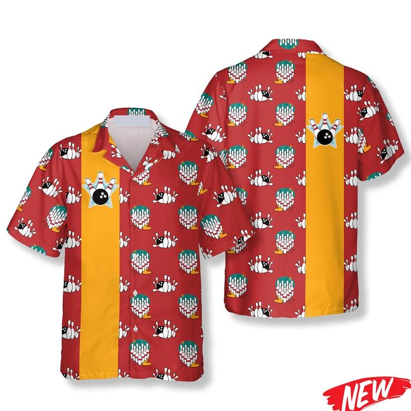 Short Sleeve Bowling Shirt Retro - Классическая гавайская рубашка с узором в