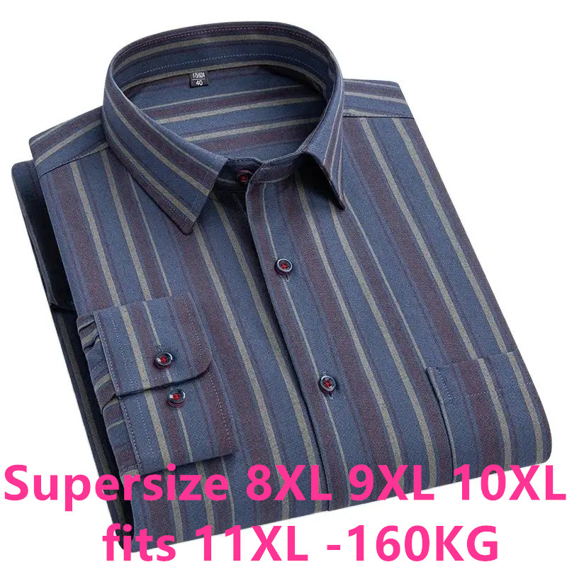 Oxford Cotton Casual Shirt Business - Большой размер 11XL 10XL 9XL 8XL