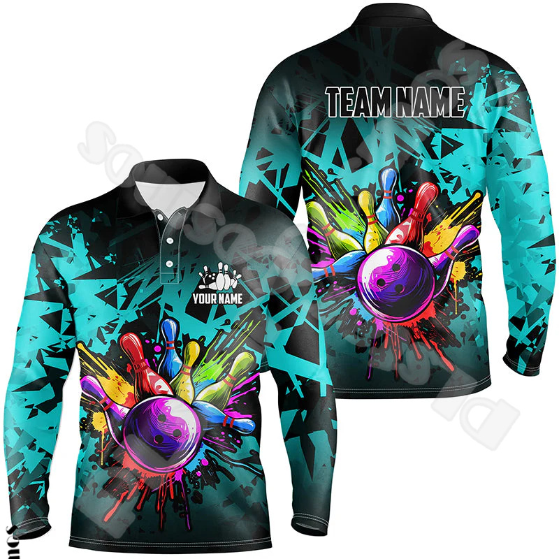 Short Sleeve Bowling Shirt Retro - Рубашка-поло унисекс с длинным рукавом и