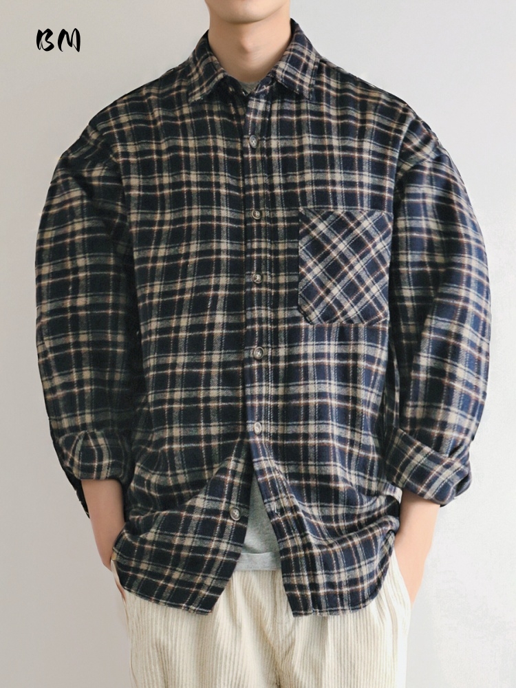 Flannel Plaid Shirt Heavy Weight - ‌ Японская винтажная тяжелая фланелевая рубашка,