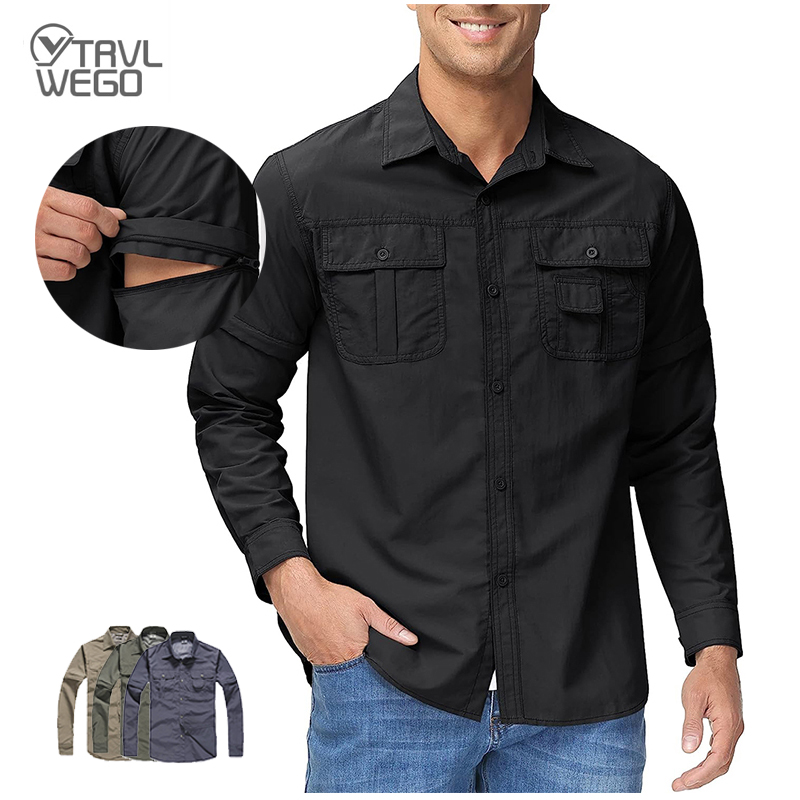 Tactical Military Shirt Cargo - TRVLWEGO Мужская рубашка для пешего туризма,