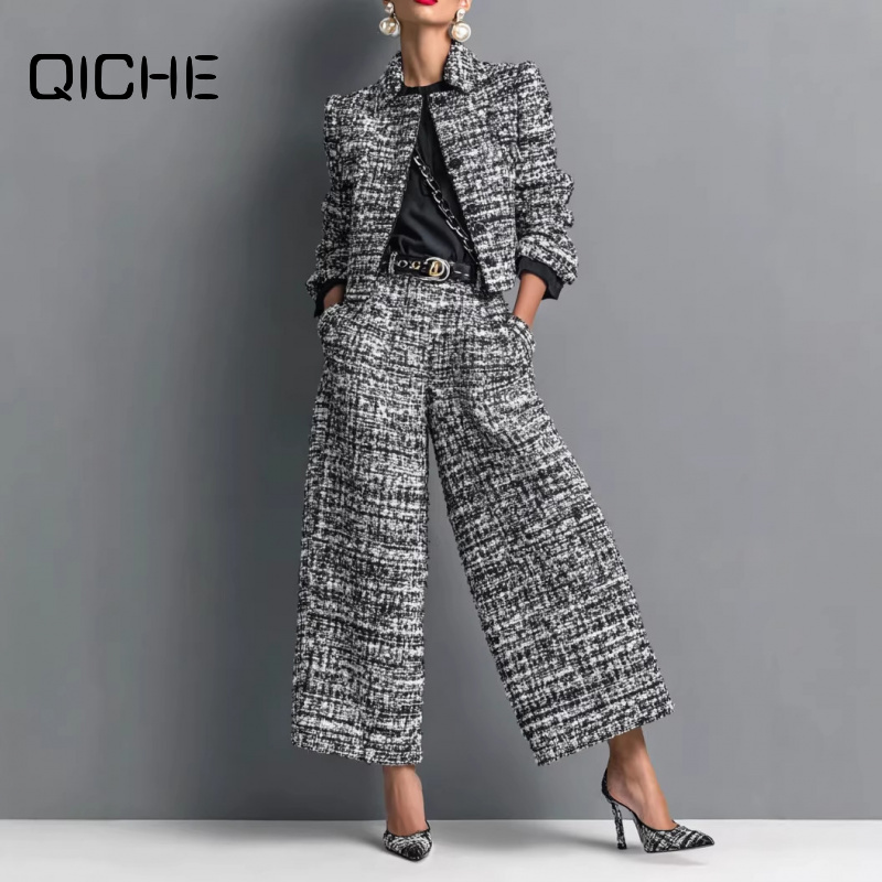 Jackets - QICHE Новинка 2026: Женский европейский комплект