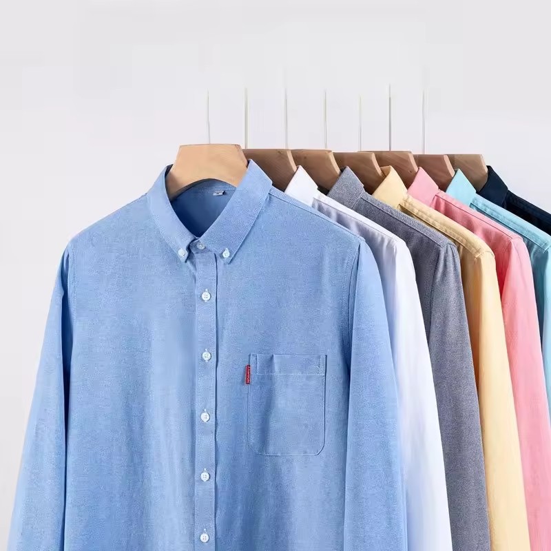 Oxford Cotton Casual Shirt Business - Мужская деловая рубашка из 100% чистого