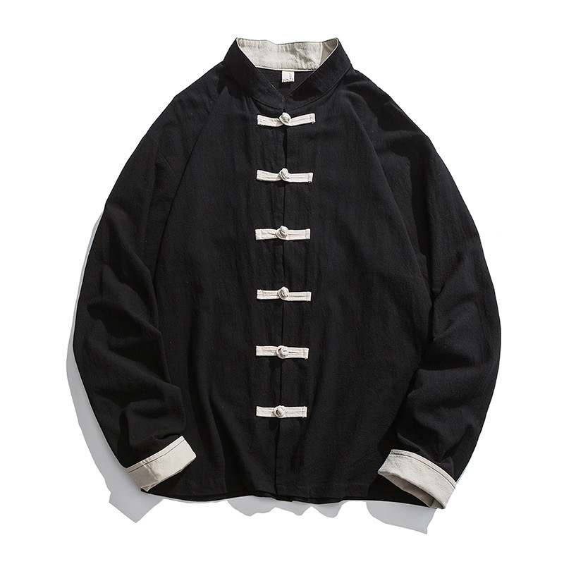 Mens Linen Shirt Long Sleeve - Новая мужская куртка-кимоно 2026 года, традиционная