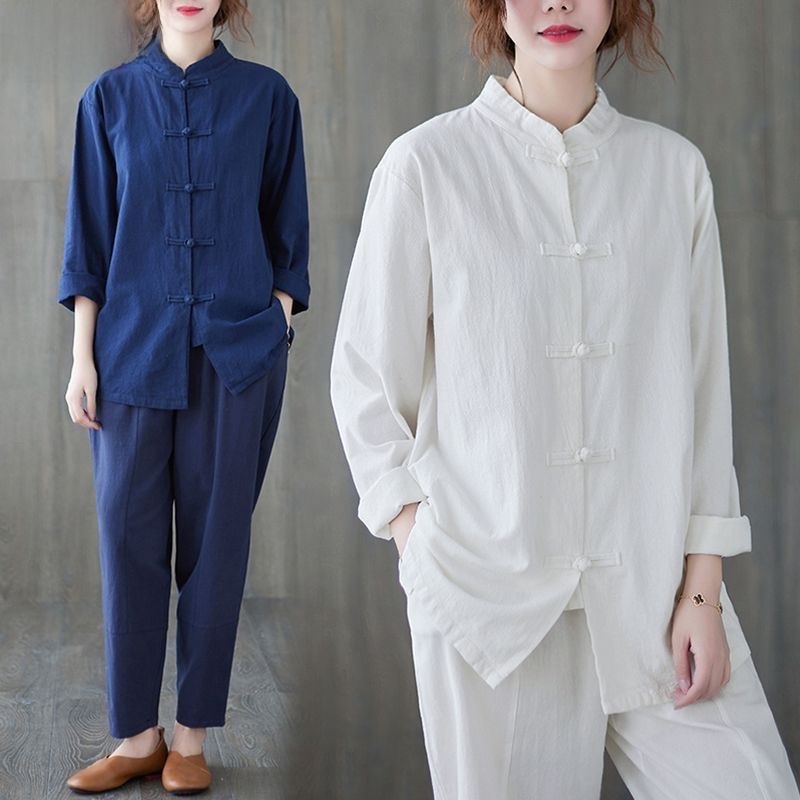Mens Linen Shirt Long Sleeve - Свободная хлопково-льняная рубашка с длинным рукавом,