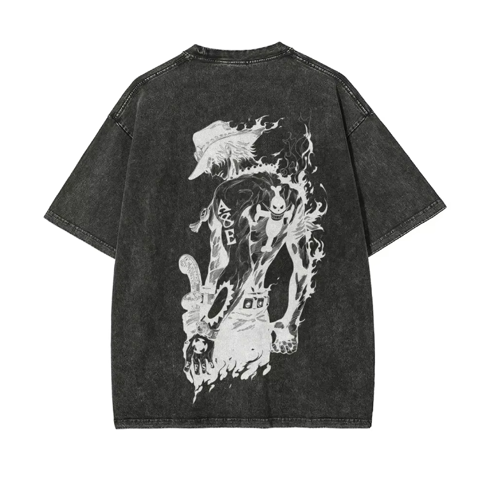 Acid Wash Vintage Graphic T Shirt - Футболка Ace мужская, с эффектом кислотной