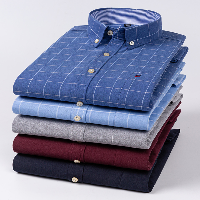 Oxford Cotton Casual Shirt Business - Мужские повседневные рубашки из хлопка Оксфорд