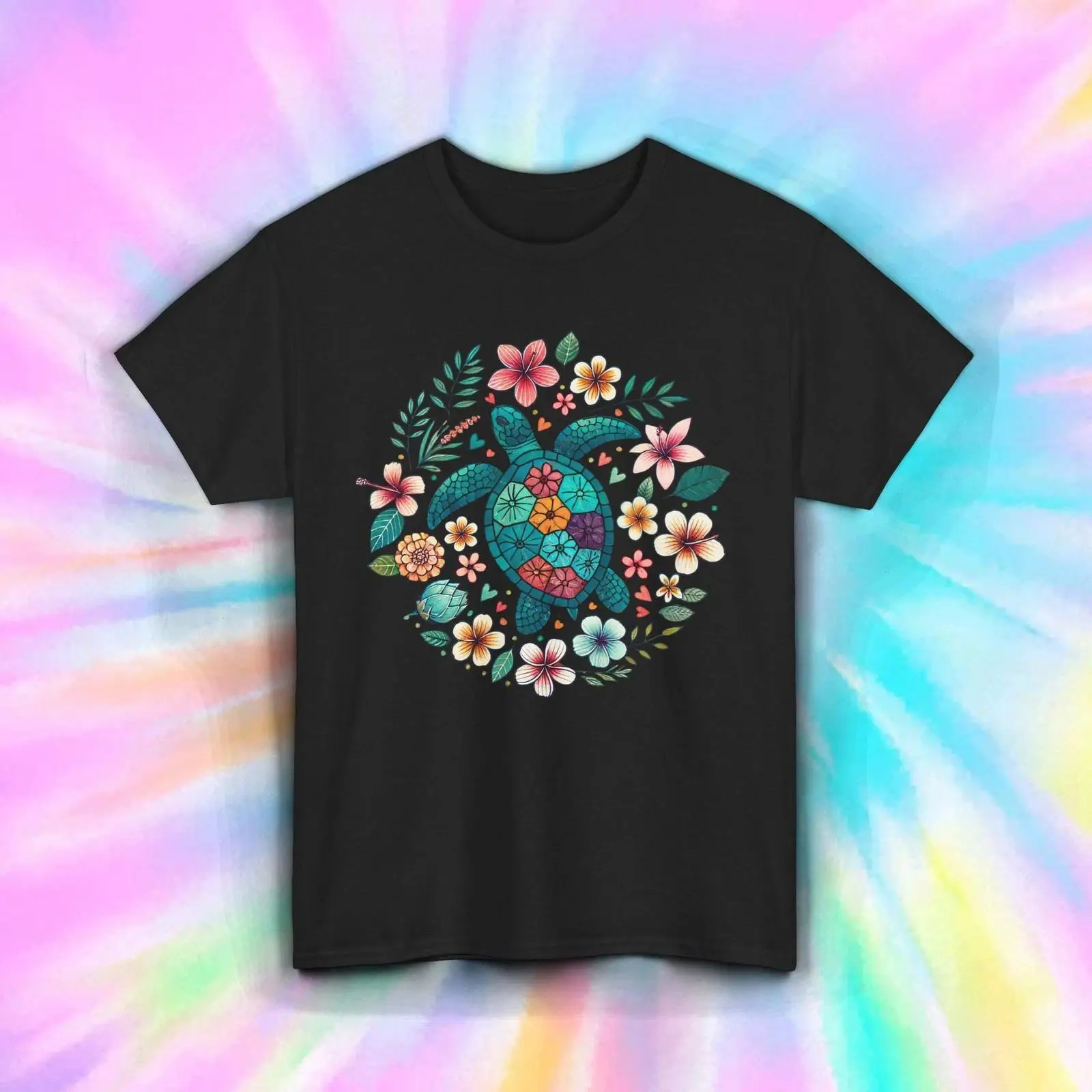 Vintage Hawaiian Floral Shirt - Футболка с цветочным принтом и мандалой