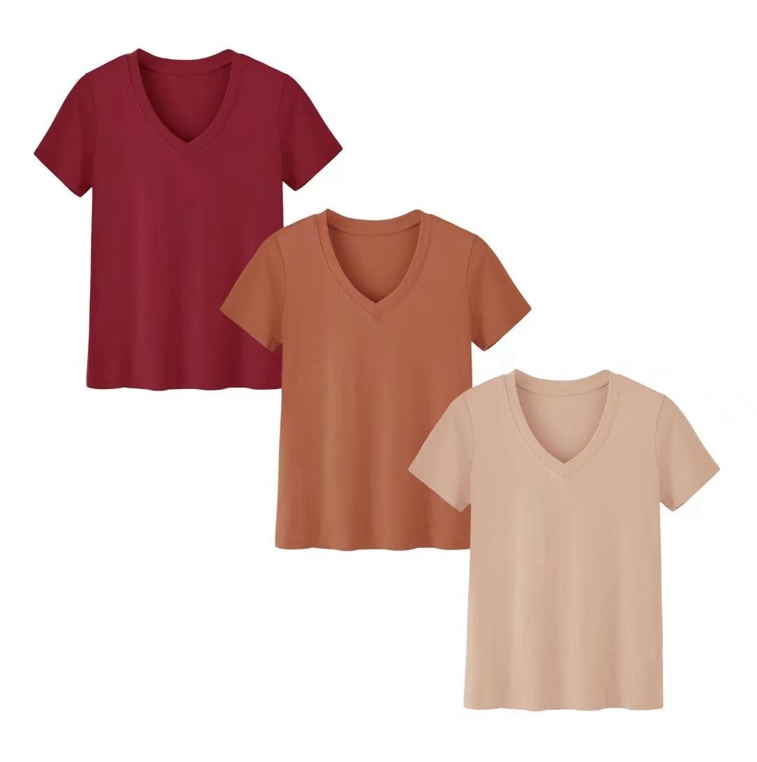 T-Shirts - Женский повседневный комплект из вязаной футболки