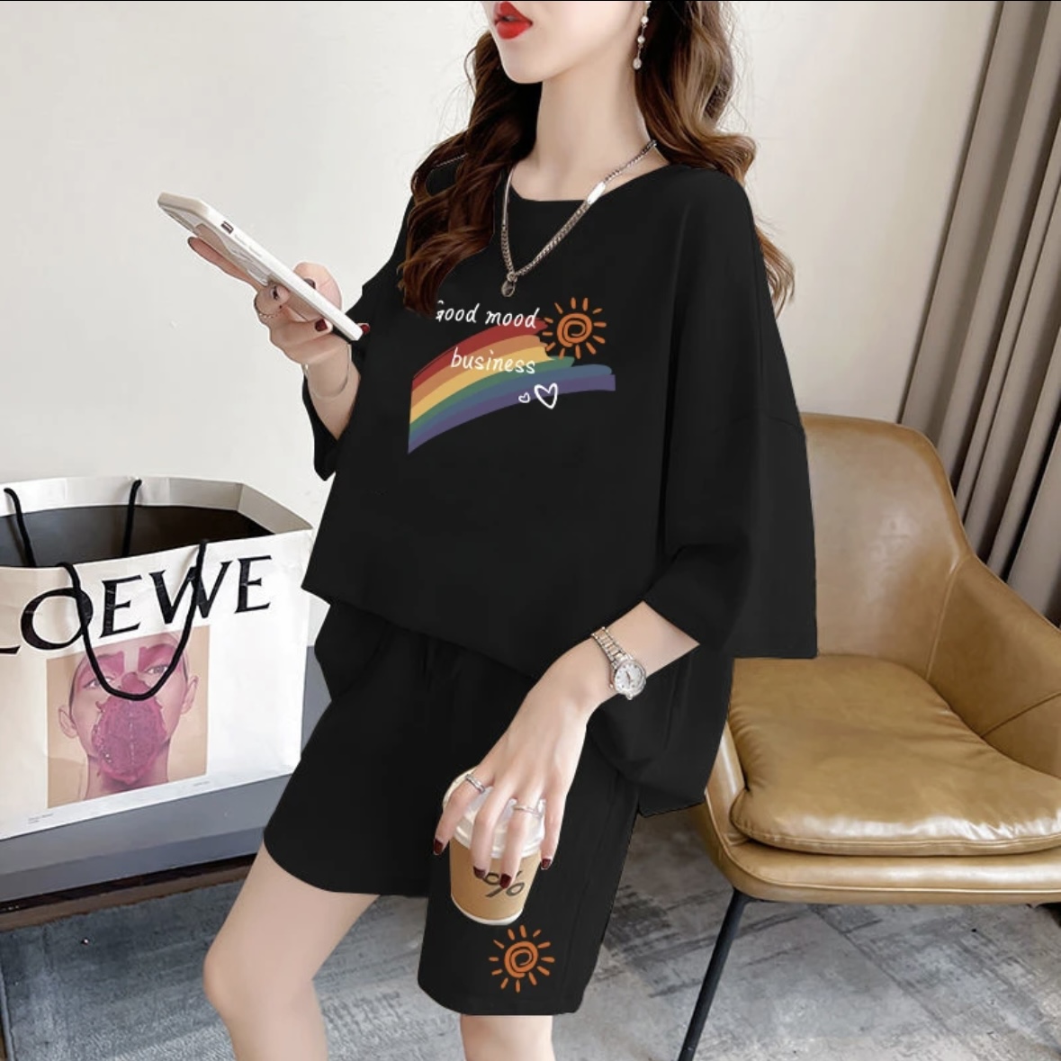 T-Shirts - Модный женский летний комплект с шортами,