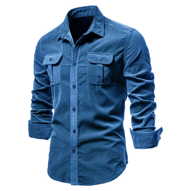 Мужская вельветовая повседневн – обзор и цена Corduroy Button Up Shirt Men