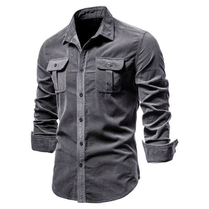 Мужская вельветовая повседневн – обзор и цена Corduroy Button Up Shirt Men