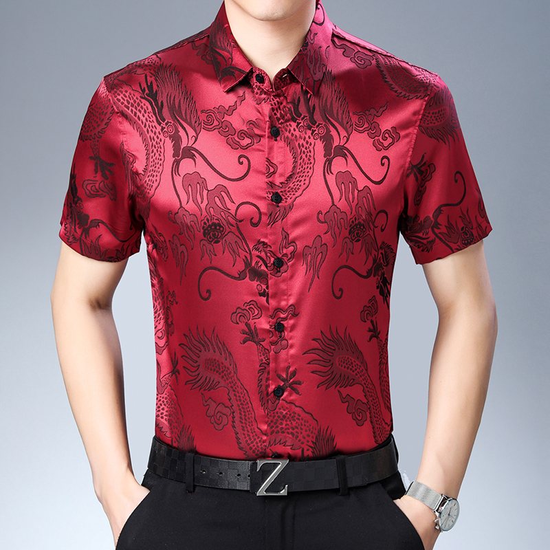 Мужская модная шелковая рубашк – обзор и цена Mens Satin Silk Dress Shirt