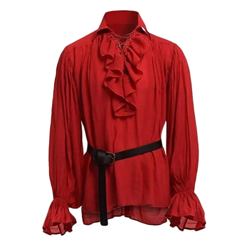 Средневековые рубашки с рюшами – обзор и цена Medieval Gothic Lace Up Pirate Shirt