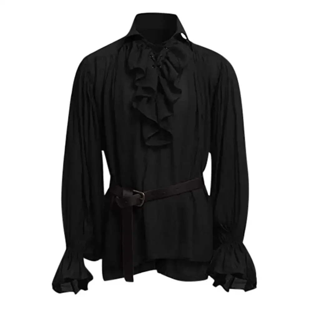 Средневековые рубашки с рюшами – обзор и цена Medieval Gothic Lace Up Pirate Shirt