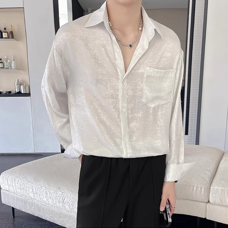 Сексуальные шелковые атласные  – обзор и цена Mens Satin Silk Dress Shirt