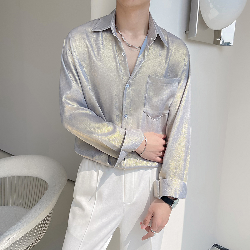 Сексуальные шелковые атласные  – обзор и цена Mens Satin Silk Dress Shirt