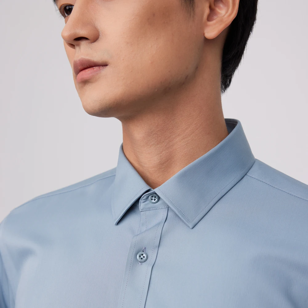Мужская деловая рубашка без ка – обзор и цена Breathable Bamboo Fiber Shirt Non Iron