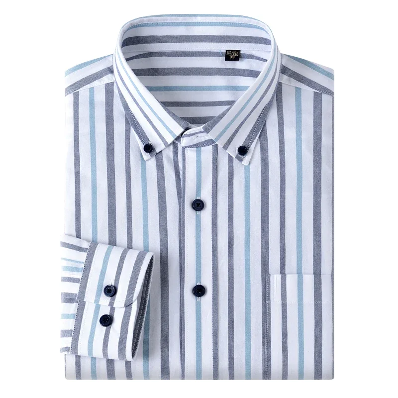 Высококачественная мужская руб – обзор и цена Oxford Cotton Casual Shirt Business