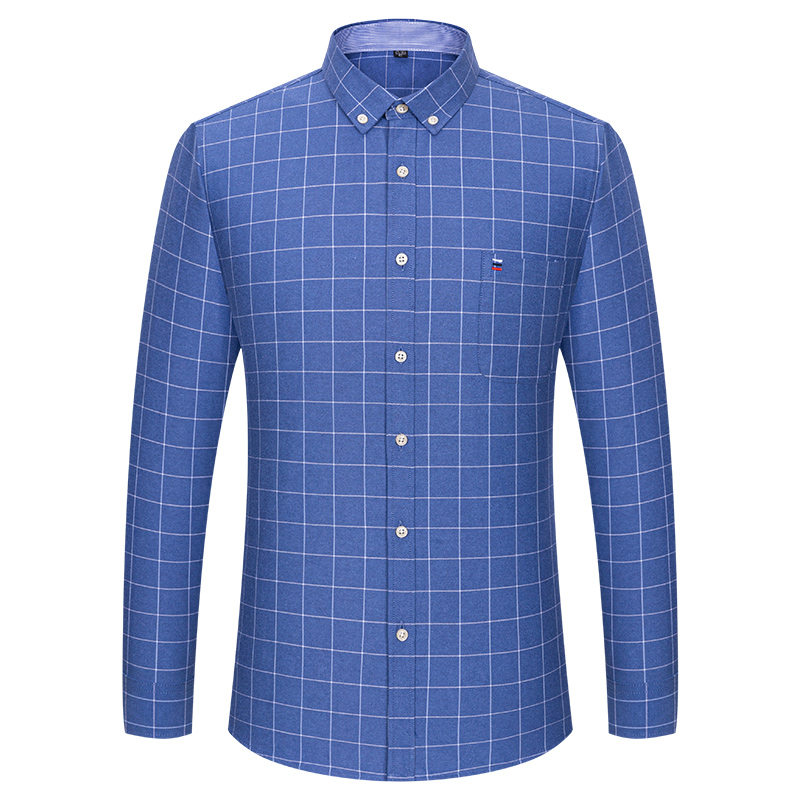 Рубашка мужская в клетку, из н – обзор и цена Oxford Cotton Casual Shirt Business