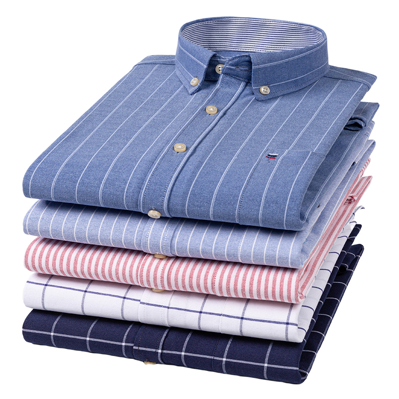 Рубашка мужская в клетку, из н – обзор и цена Oxford Cotton Casual Shirt Business