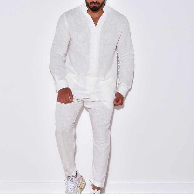 Мужские комплекты, льняной вес – обзор и цена Mens Linen Shirt Long Sleeve