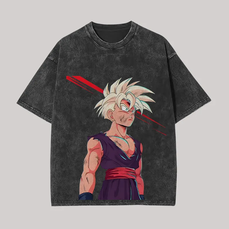 Футболка Gohan Dragon Ball Z:  – обзор и цена Acid Wash Vintage Graphic T Shirt