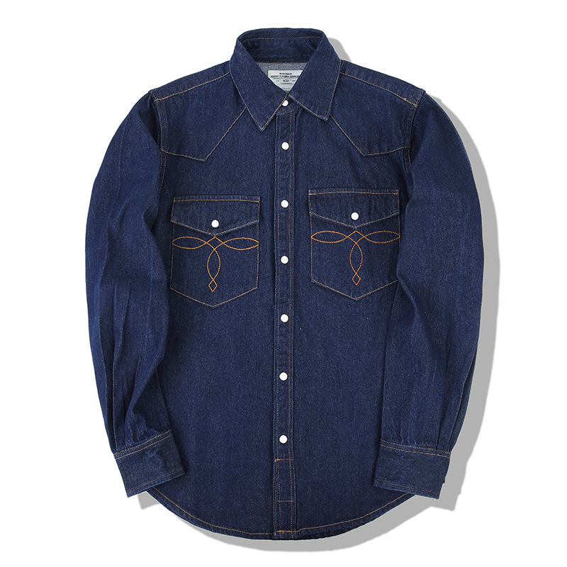 Винтажные джинсовые рубашки Am – обзор и цена Mens Western Denim Pearl Snap Shirt