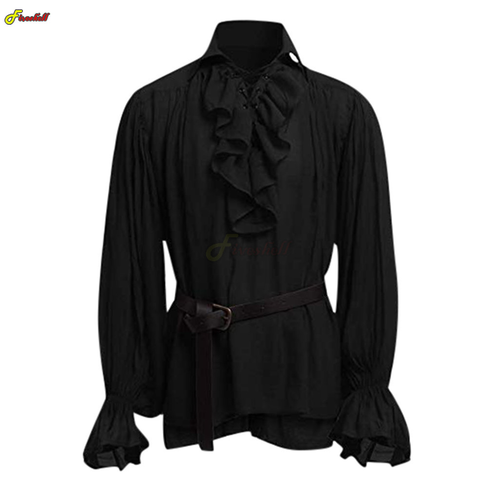 Мужская рубашка с завязкой на  – обзор и цена Medieval Gothic Lace Up Pirate Shirt
