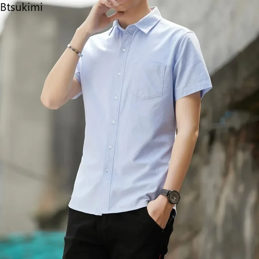 2026 Мужские повседневные руба – обзор и цена Oxford Cotton Casual Shirt Business