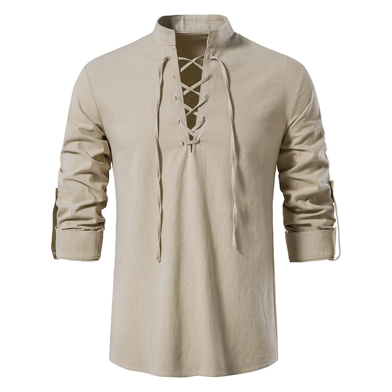 Мужская средневековая рубашка  – обзор и цена Mens Linen Shirt Long Sleeve