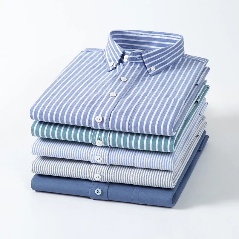 2025 рубашки-оксфорды из 100%  – обзор и цена Oxford Cotton Casual Shirt Business
