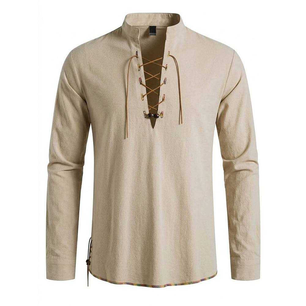 Мужская рубашка с воротником-х – обзор и цена Medieval Gothic Lace Up Pirate Shirt