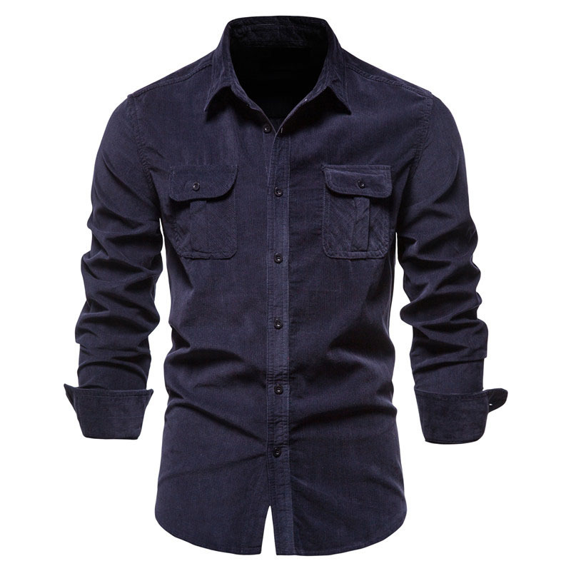 Винтажные однотонные вельветов – обзор и цена Corduroy Button Up Shirt Men