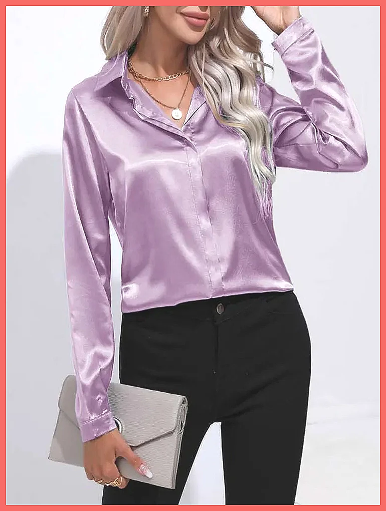 Женская атласная рубашка Весна – обзор и цена Shirts