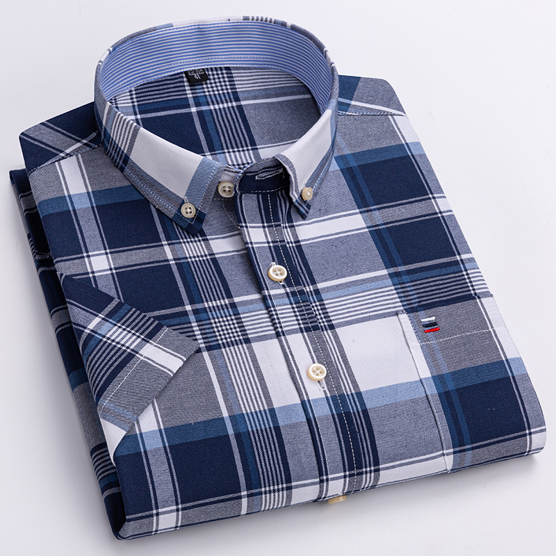 Рубашка мужская в полоску, кор – обзор и цена Oxford Cotton Casual Shirt Business