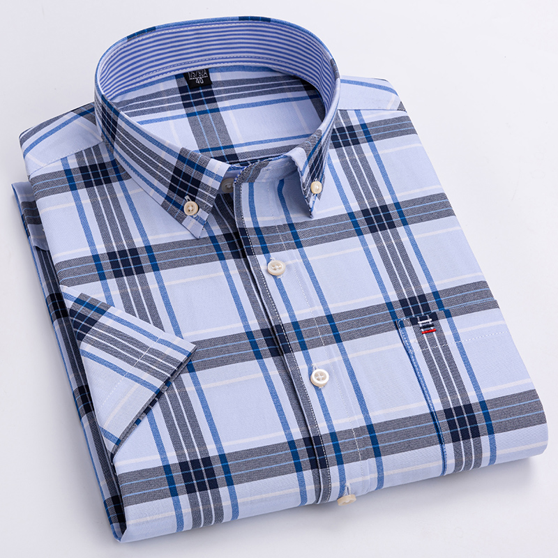 Рубашка мужская в полоску, кор – обзор и цена Oxford Cotton Casual Shirt Business