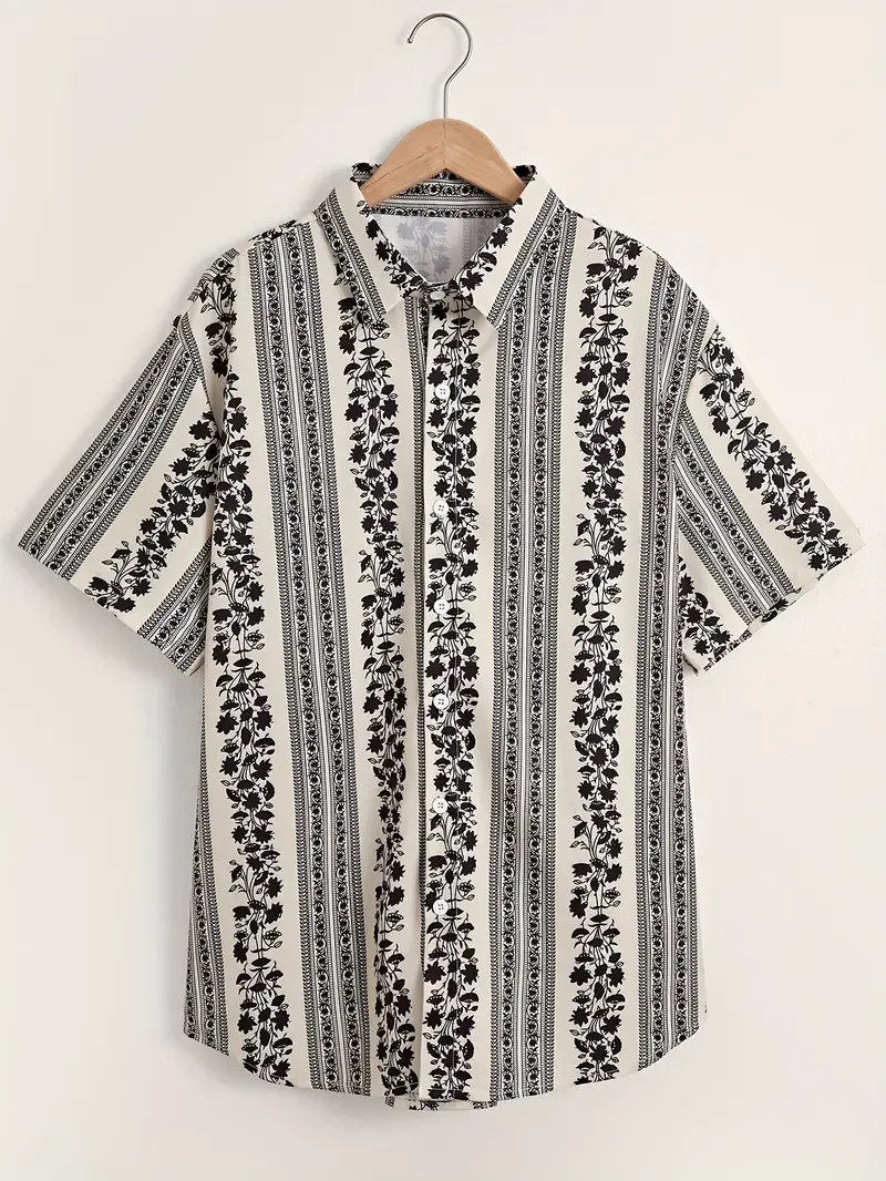 Мужская классическая рубашка с – обзор и цена Short Sleeve Bowling Shirt Retro
