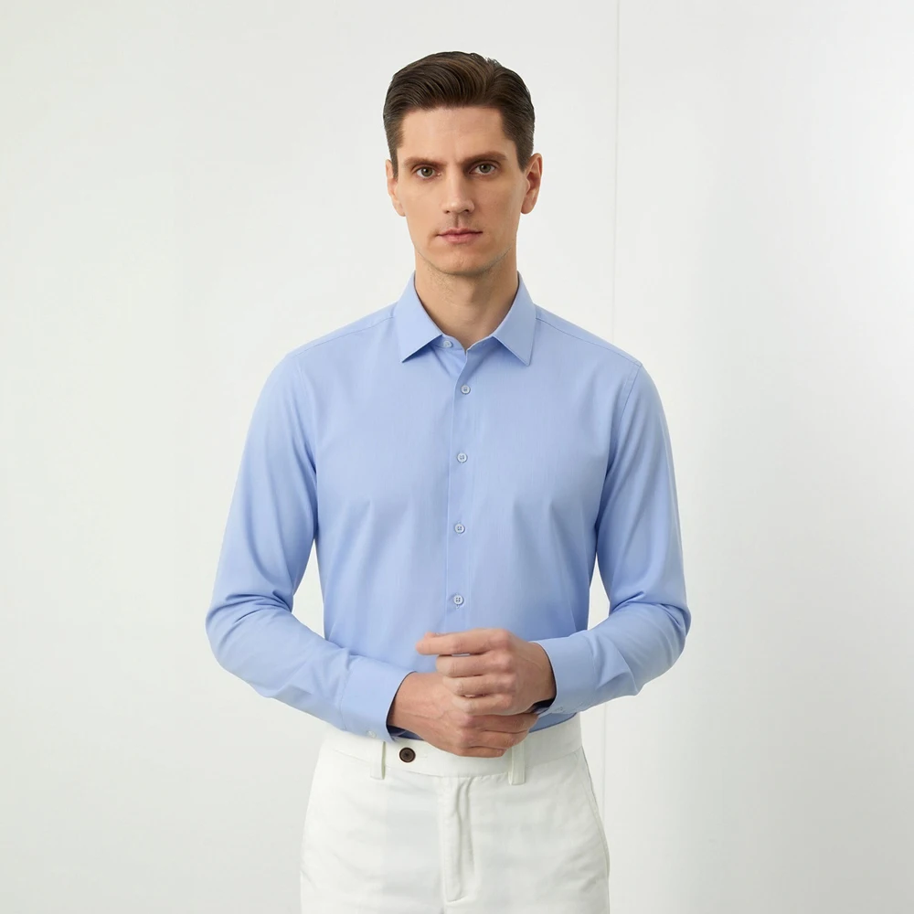 Мужская деловая повседневная р – обзор и цена Breathable Bamboo Fiber Shirt Non Iron