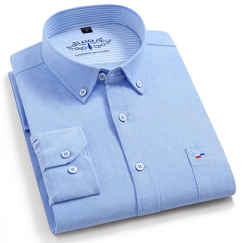 Рубашка мужская однотонная в к – обзор и цена Oxford Cotton Casual Shirt Business