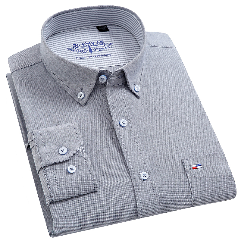 Рубашка мужская однотонная в к – обзор и цена Oxford Cotton Casual Shirt Business