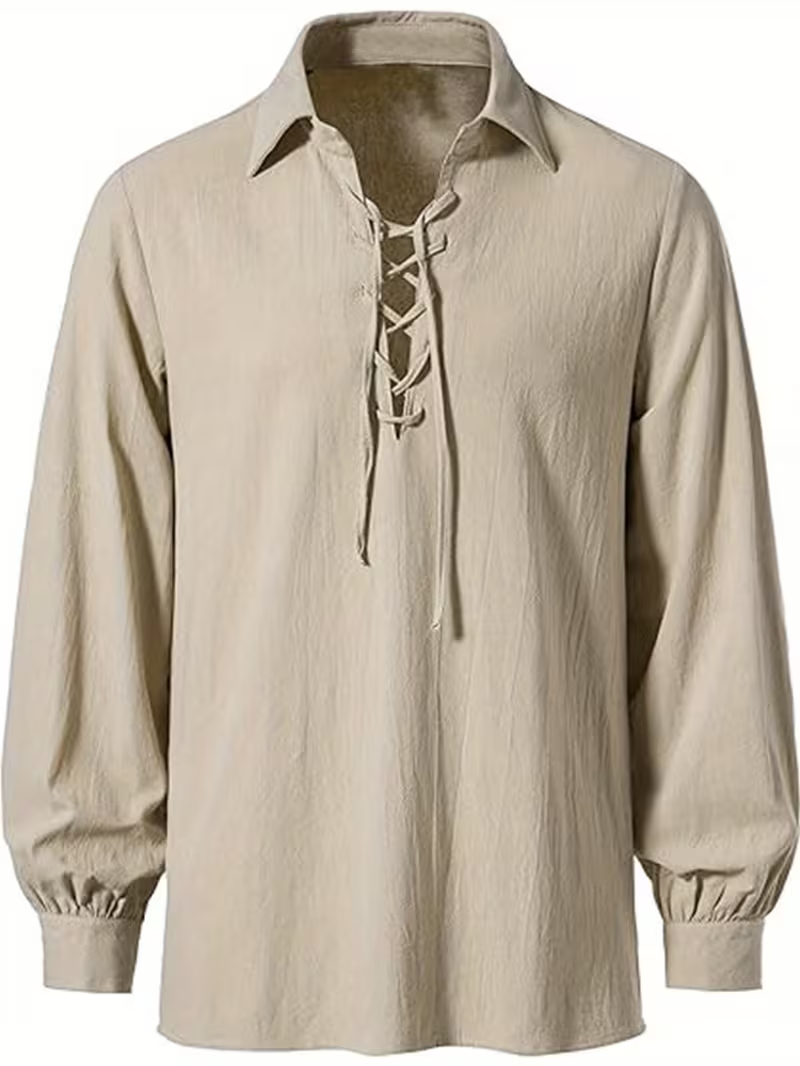 Мужская туника на шнуровке в с – обзор и цена Medieval Gothic Lace Up Pirate Shirt