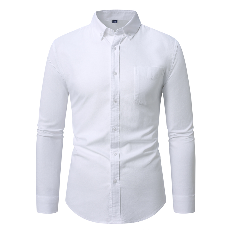 Мужская белая хлопковая рубашк – обзор и цена Oxford Cotton Casual Shirt Business