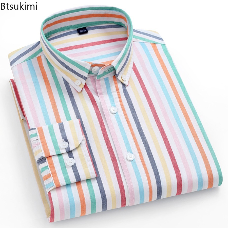 Высококачественные мужские руб – обзор и цена Oxford Cotton Casual Shirt Business