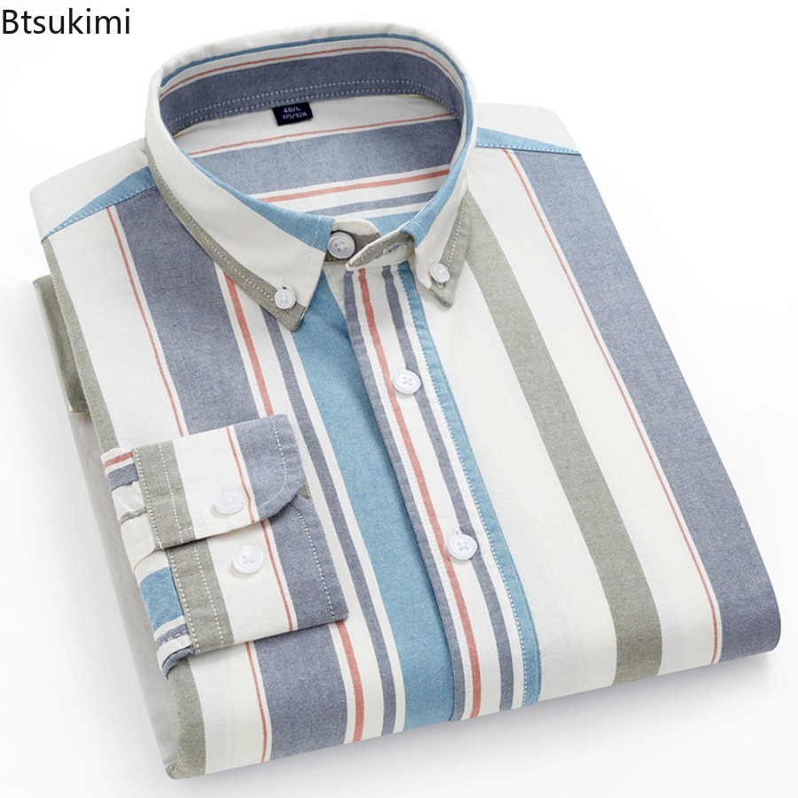 Высококачественные мужские руб – обзор и цена Oxford Cotton Casual Shirt Business