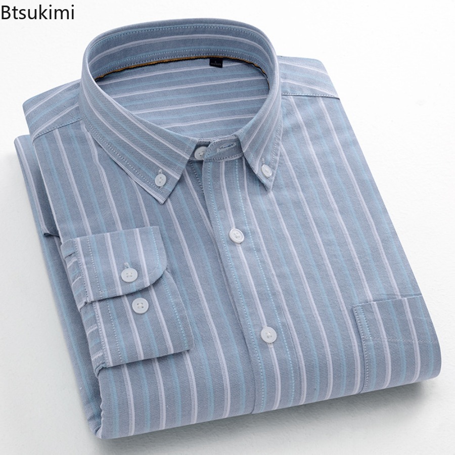 Высококачественные мужские руб – обзор и цена Oxford Cotton Casual Shirt Business