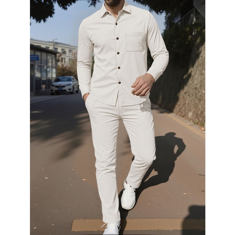 Мужской комплект из двух предм – обзор и цена Corduroy Button Up Shirt Men